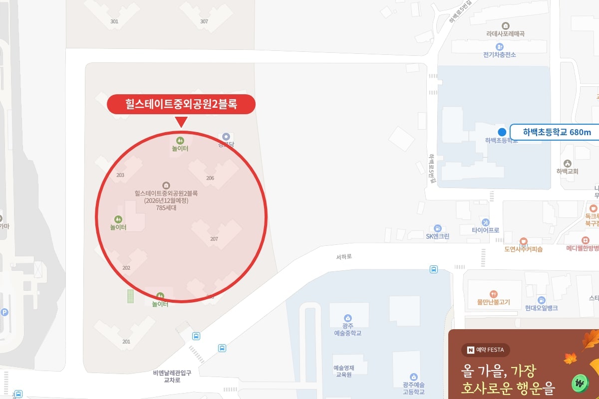 힐스테이트중외공원2블록 북구 매곡동 입지와 하백초등학교 인근