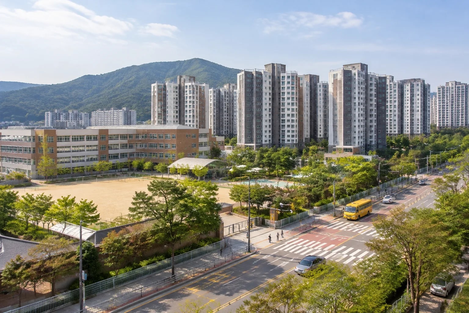 광주 신축아파트 하백초등학교 통학로와 반경 1km 보육시설